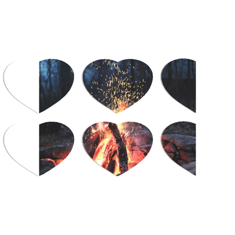 Магнитные фотопазлы Сердце 50 на 50 набор 6 штук 