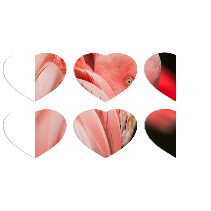 Магнитные фотопазлы Сердце 50 на 50 набор 6 штук 