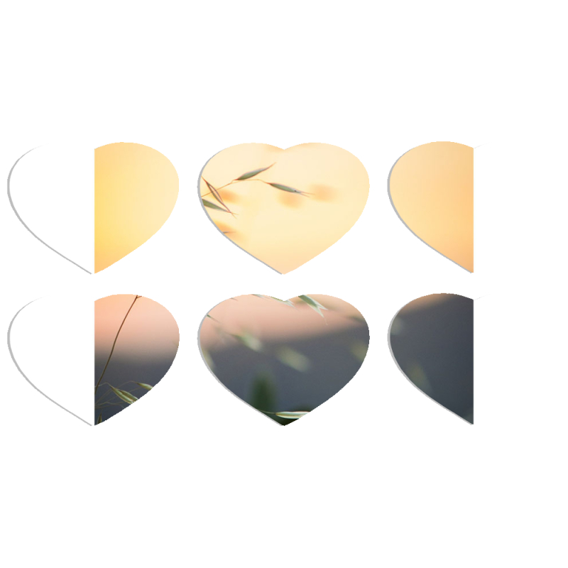 Магнитные фотопазлы Сердце 50 на 50 набор 6 штук 