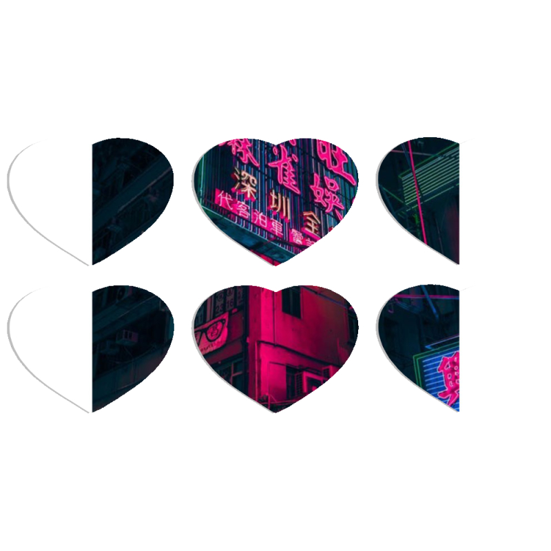 Магнитные фотопазлы Сердце 50 на 50 набор 6 штук 