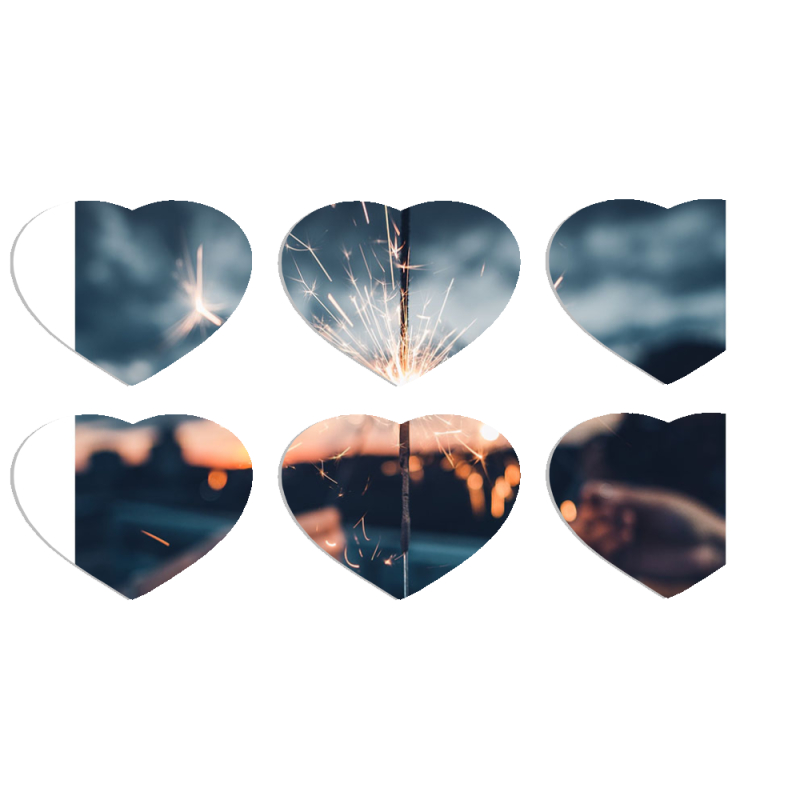 Магнитные фотопазлы Сердце 50 на 50 набор 6 штук 