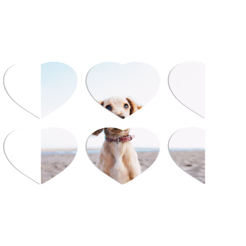 Магнитные фотопазлы Сердце 50 на 50 набор 6 штук 