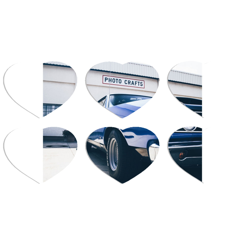 Магнитные фотопазлы Сердце 50 на 50 набор 6 штук 