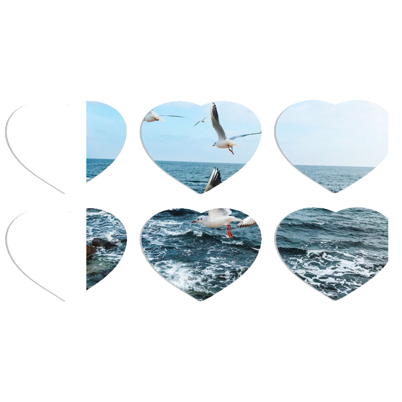 Магнитные фотопазлы Сердце 50 на 50 набор 6 штук 