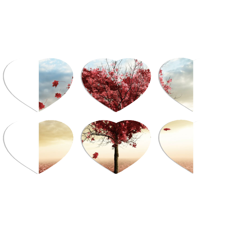 Магнитные фотопазлы Сердце 50 на 50 набор 6 штук Tree of Love