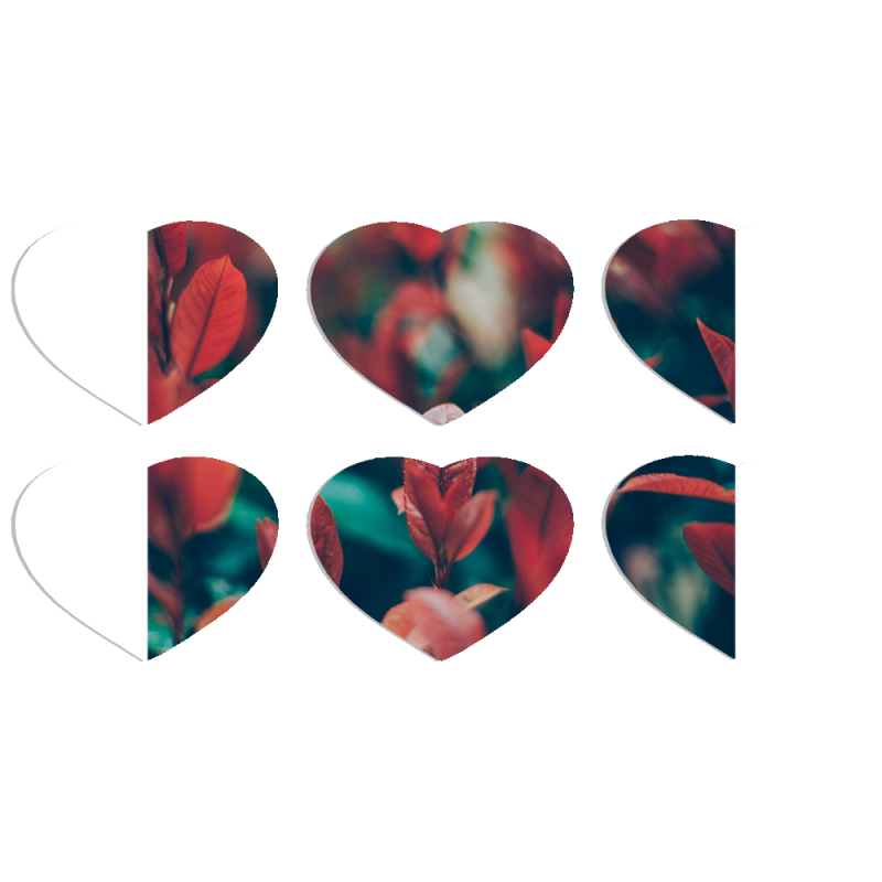 Магнитные фотопазлы Сердце 50 на 50 набор 6 штук 