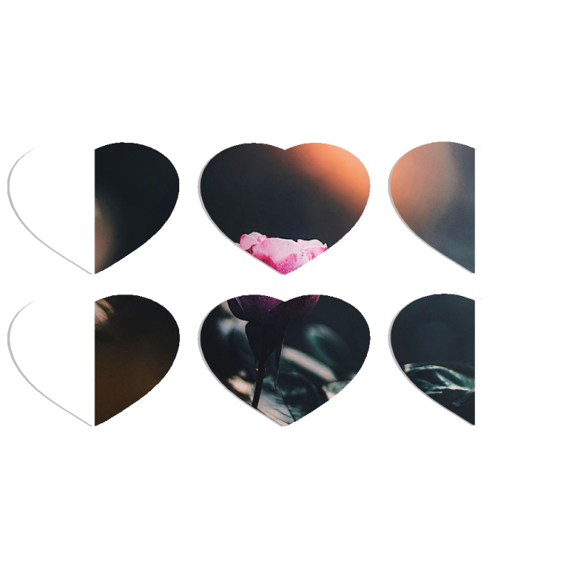 Магнитные фотопазлы Сердце 50 на 50 набор 6 штук 