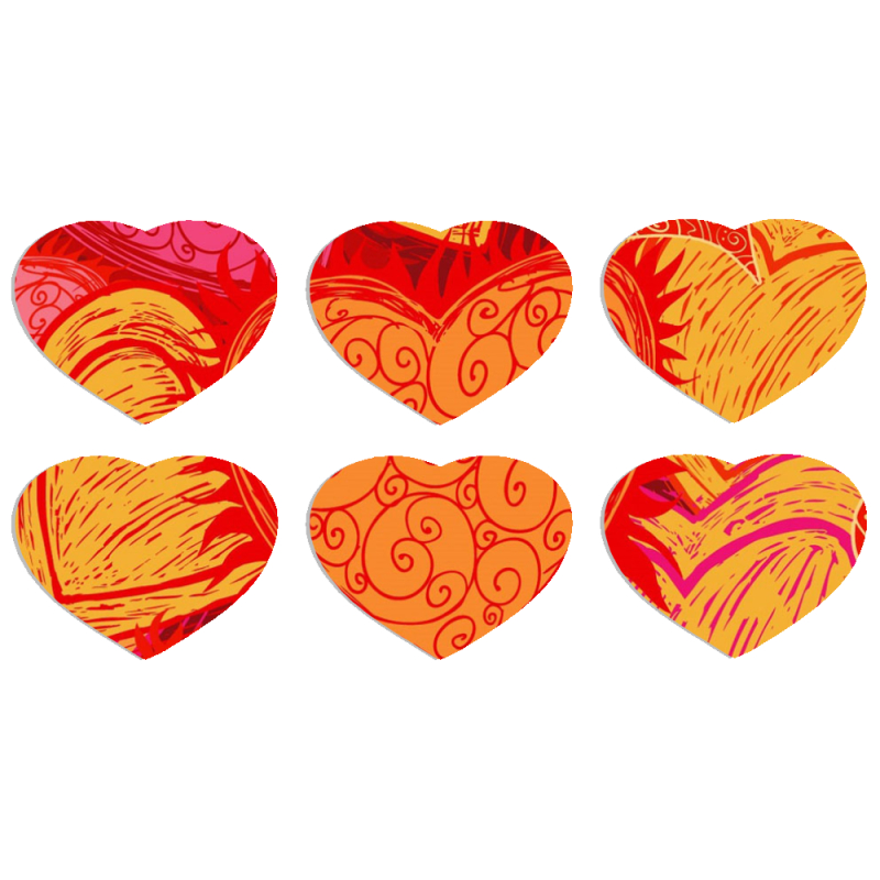 Магнитные фотопазлы Сердце 50 на 50 набор 6 штук Warm Hearts