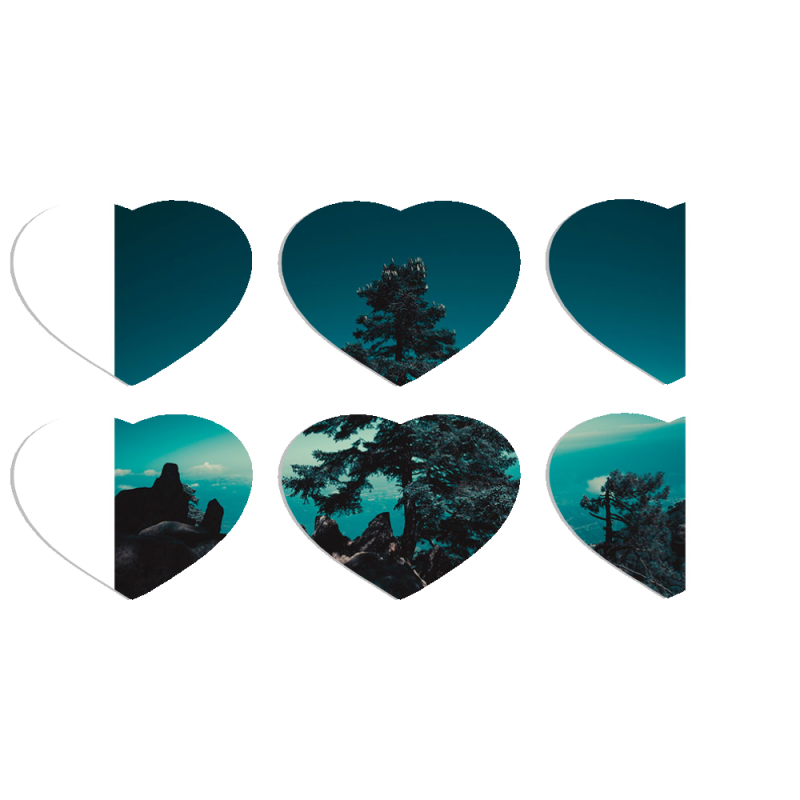 Магнитные фотопазлы Сердце 50 на 50 набор 6 штук 