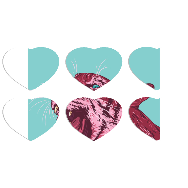 Магнитные фотопазлы Сердце 50 на 50 набор 6 штук 