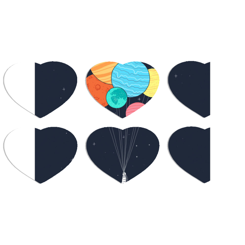 Магнитные фотопазлы Сердце 50 на 50 набор 6 штук 