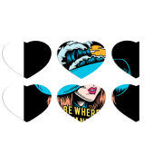 Магнитные фотопазлы Сердце 50 на 50 набор 6 штук 