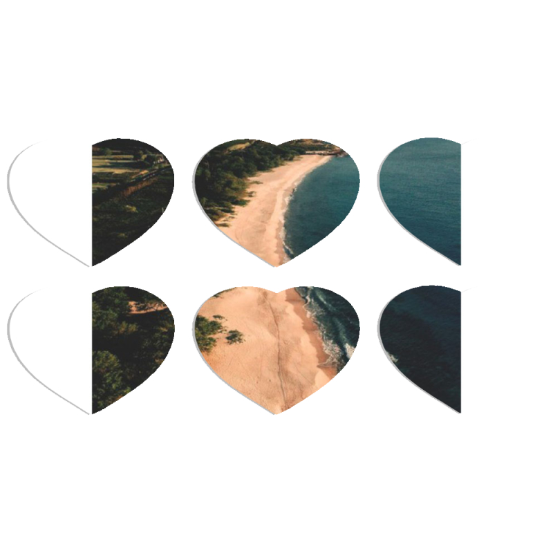 Магнитные фотопазлы Сердце 50 на 50 набор 6 штук 