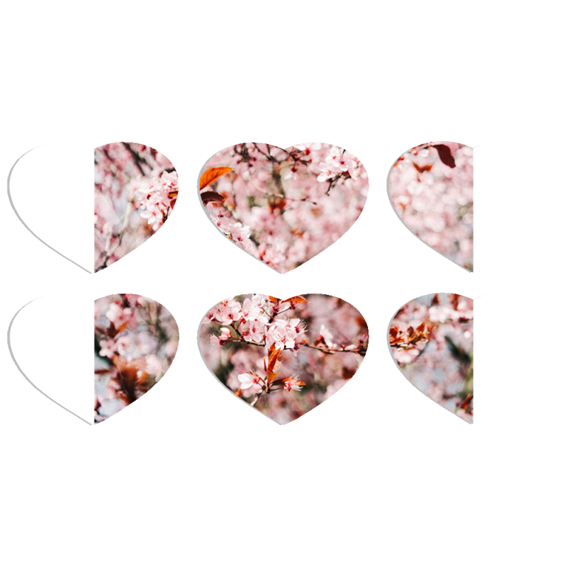 Магнитные фотопазлы Сердце 50 на 50 набор 6 штук 