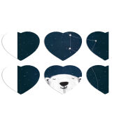 Магнитные фотопазлы Сердце 50 на 50 набор 6 штук Ты мой космос