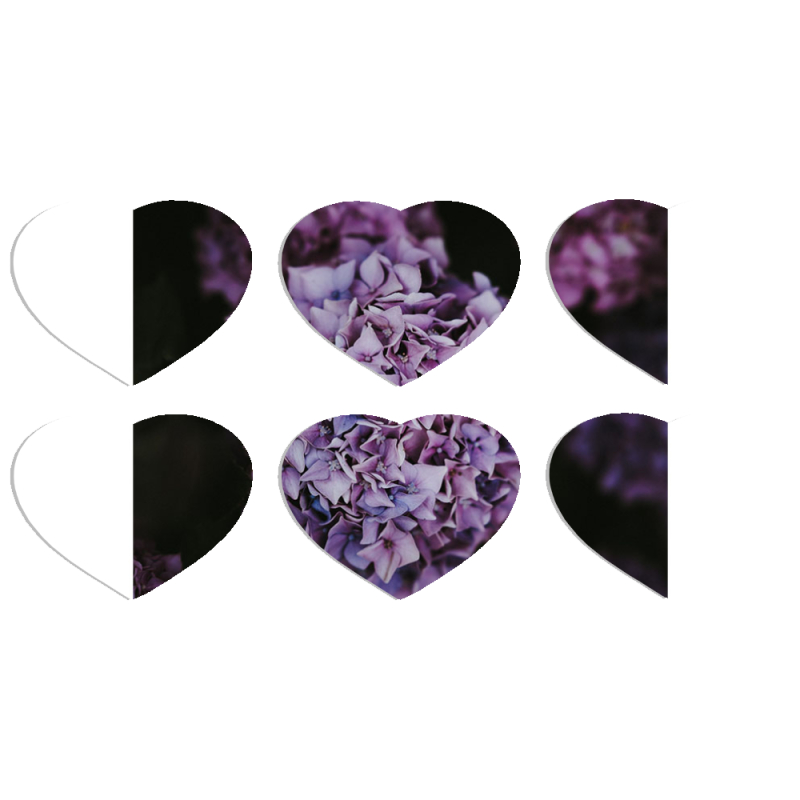 Магнитные фотопазлы Сердце 50 на 50 набор 6 штук 