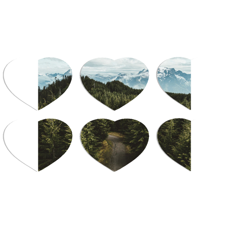 Магнитные фотопазлы Сердце 50 на 50 набор 6 штук 