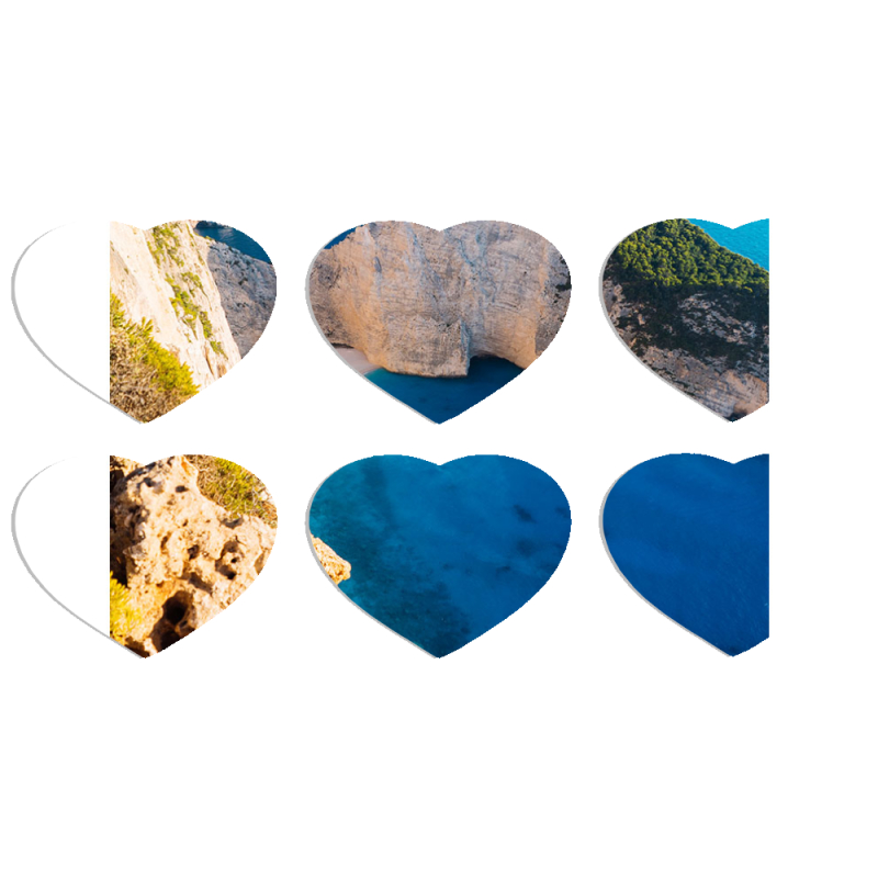 Магнитные фотопазлы Сердце 50 на 50 набор 6 штук 