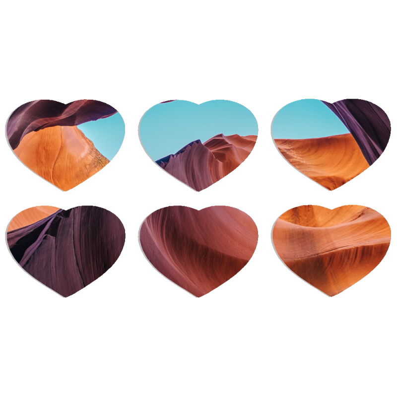 Магнитные фотопазлы Сердце 50 на 50 набор 6 штук 