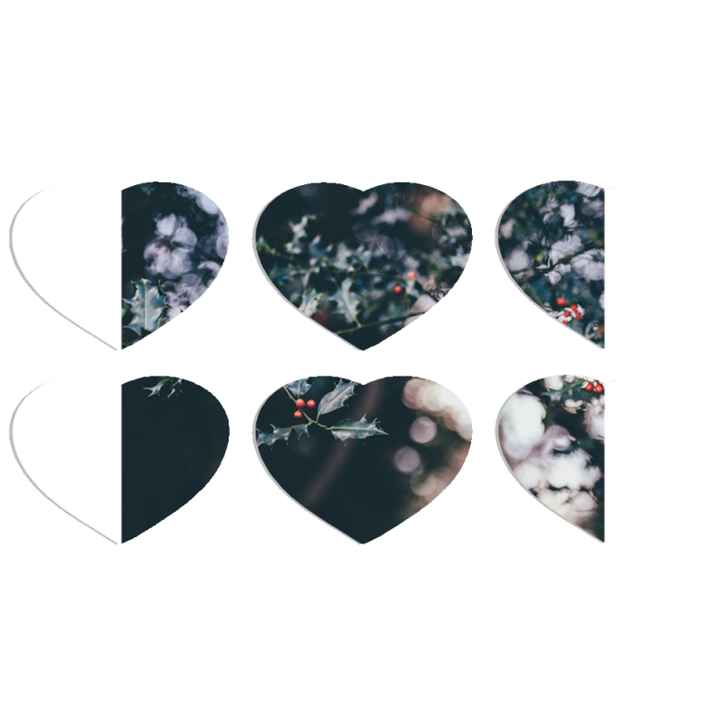 Магнитные фотопазлы Сердце 50 на 50 набор 6 штук 