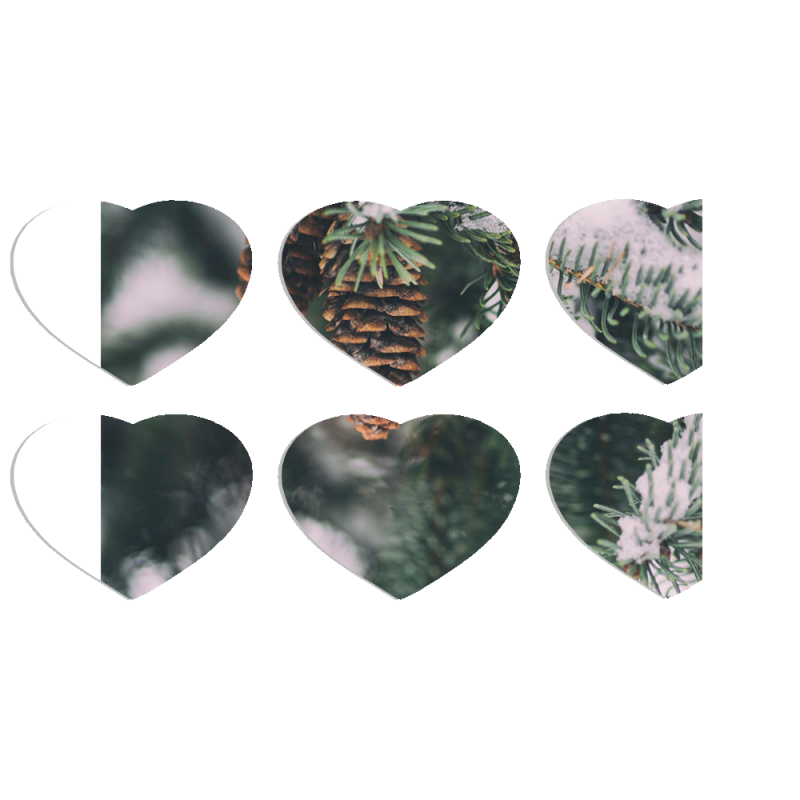 Магнитные фотопазлы Сердце 50 на 50 набор 6 штук 