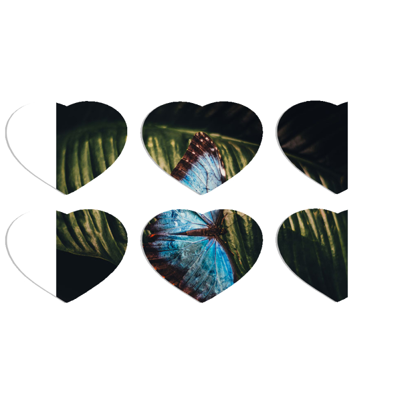 Магнитные фотопазлы Сердце 50 на 50 набор 6 штук 