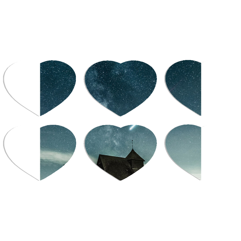 Магнитные фотопазлы Сердце 50 на 50 набор 6 штук 