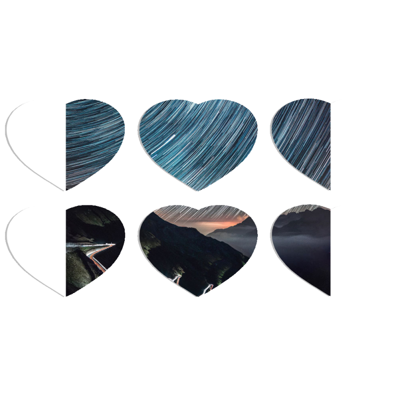 Магнитные фотопазлы Сердце 50 на 50 набор 6 штук Night Lights