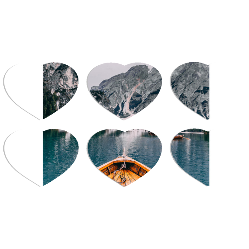 Магнитные фотопазлы Сердце 50 на 50 набор 6 штук 