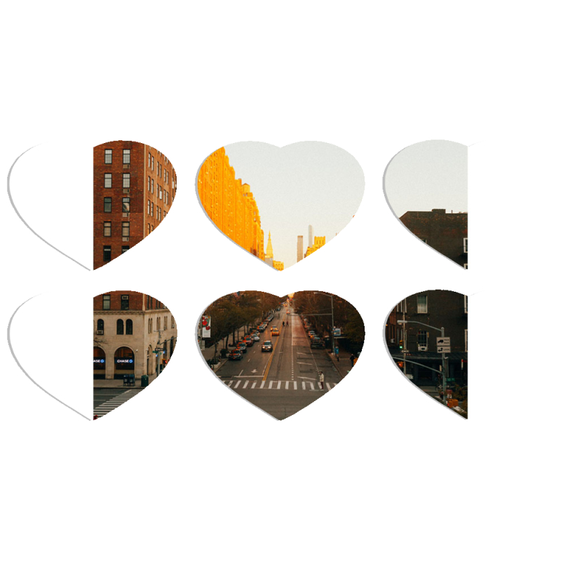 Магнитные фотопазлы Сердце 50 на 50 набор 6 штук 
