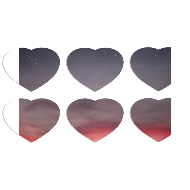 Магнитные фотопазлы Сердце 50 на 50 набор 6 штук 
