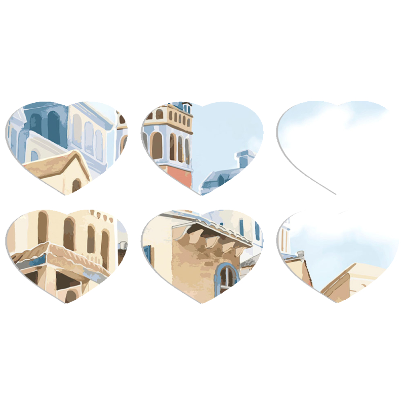 Магнитные фотопазлы Сердце 50 на 50 набор 6 штук 