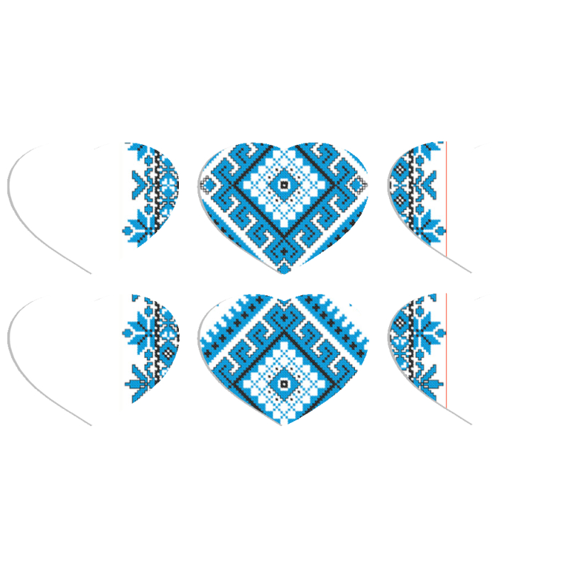 Магнитные фотопазлы Сердце 50 на 50 набор 6 штук Блакитний Орнамент