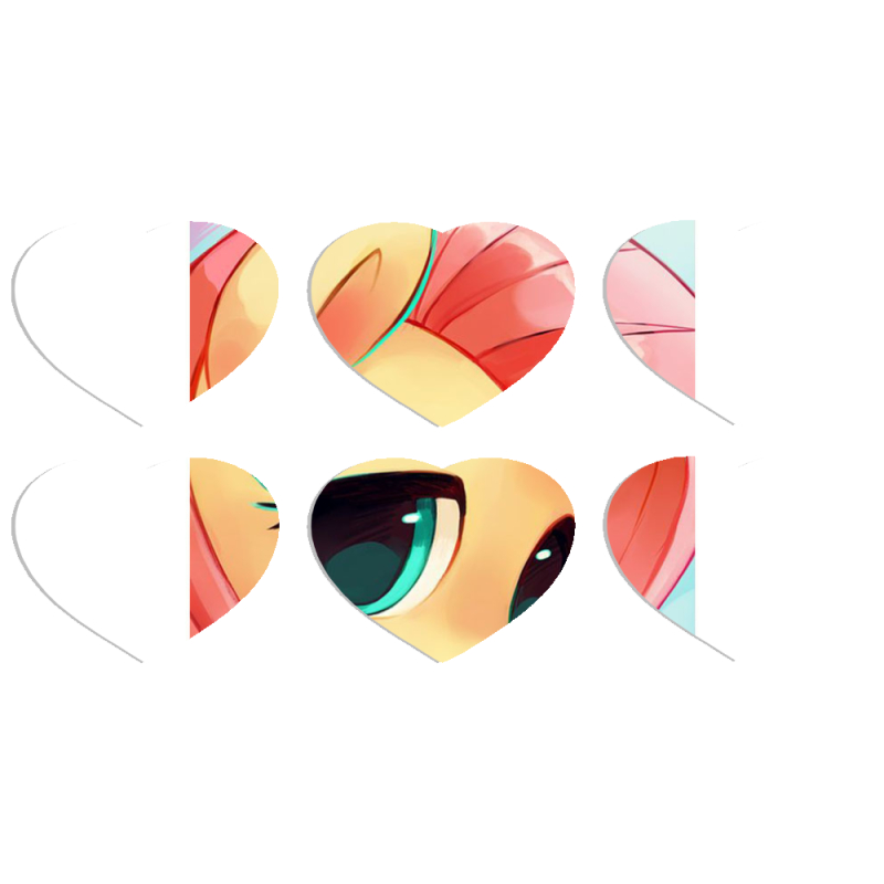 Магнитные фотопазлы Сердце 50 на 50 набор 6 штук My Little Pony Fluttershy