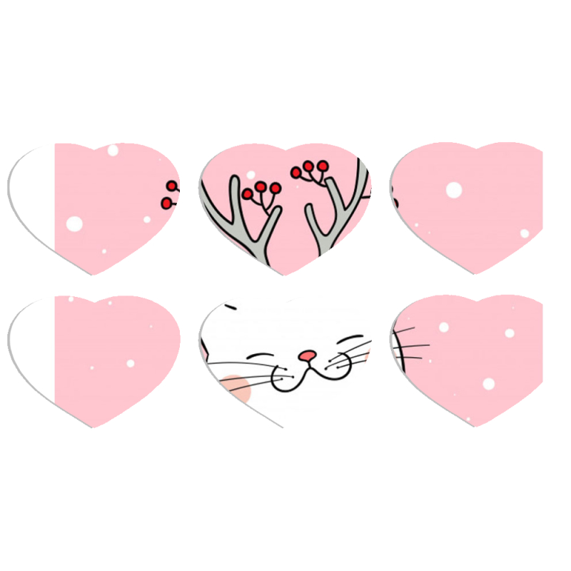 Магнитные фотопазлы Сердце 50 на 50 набор 6 штук 