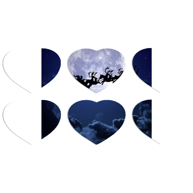 Магнитные фотопазлы Сердце 50 на 50 набор 6 штук 