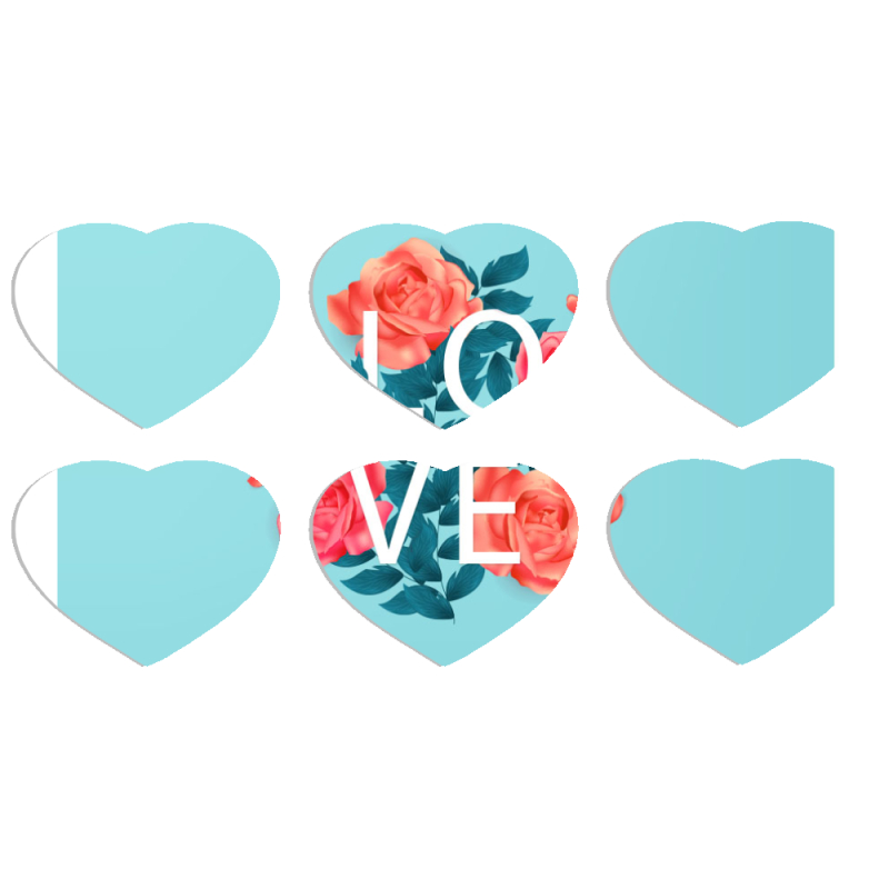 Магнитные фотопазлы Сердце 50 на 50 набор 6 штук 