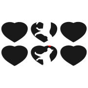 Магнитные фотопазлы Сердце 50 на 50 набор 6 штук 