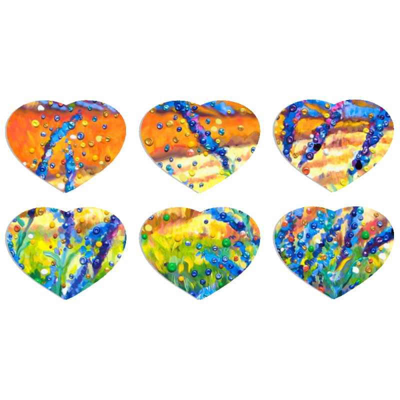 Магнитные фотопазлы Сердце 50 на 50 набор 6 штук 