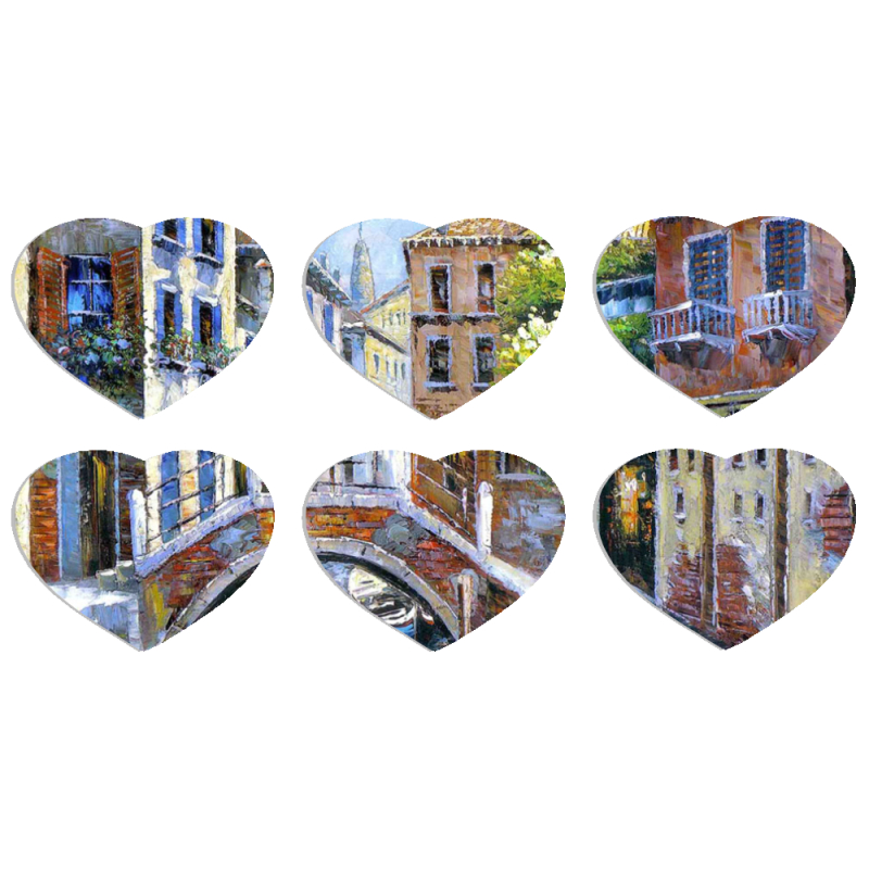 Магнитные фотопазлы Сердце 50 на 50 набор 6 штук 
