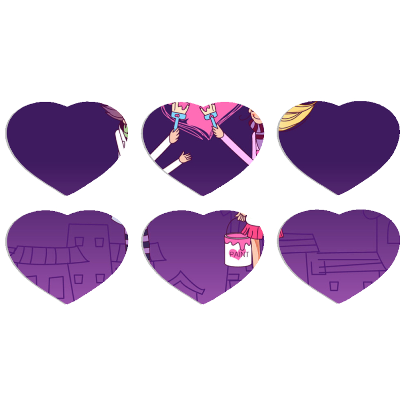 Магнитные фотопазлы Сердце 50 на 50 набор 6 штук 