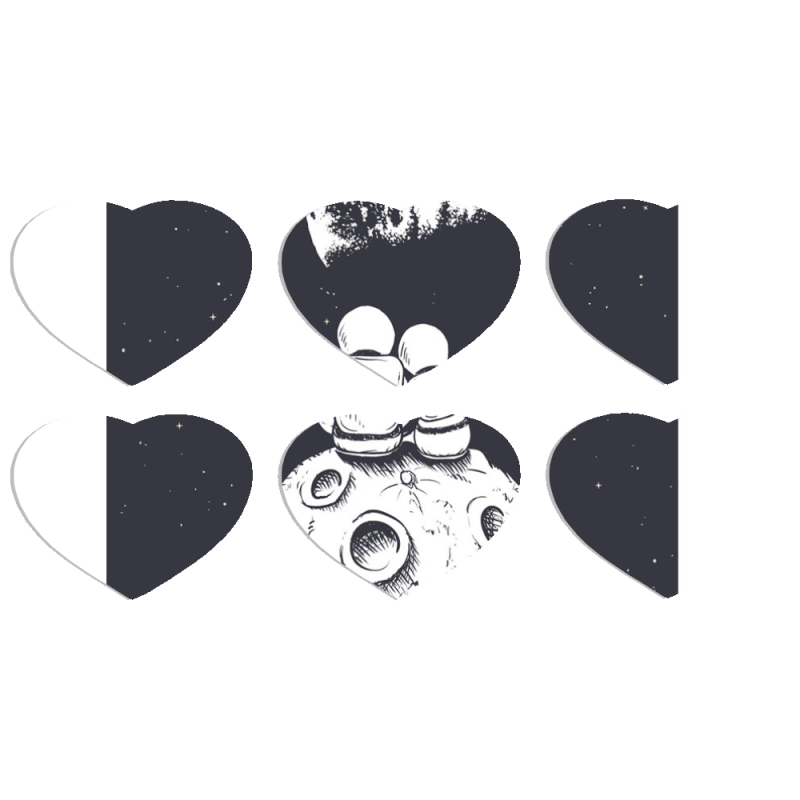 Магнитные фотопазлы Сердце 50 на 50 набор 6 штук 