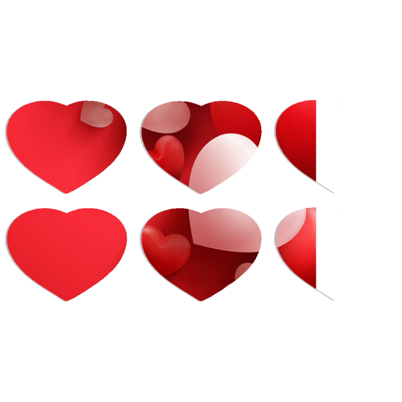 Магнитные фотопазлы Сердце 50 на 50 набор 6 штук 