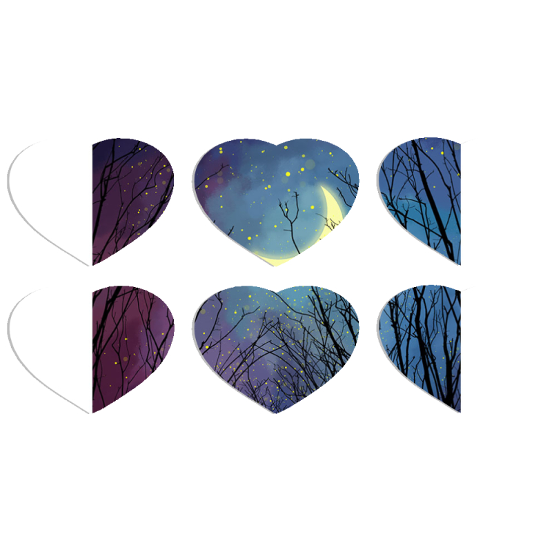 Магнитные фотопазлы Сердце 50 на 50 набор 6 штук 