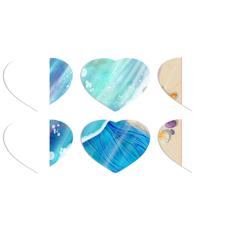 Магнитные фотопазлы Сердце 50 на 50 набор 6 штук Sea Girl