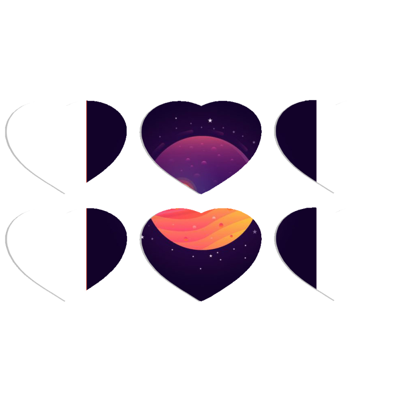 Магнитные фотопазлы Сердце 50 на 50 набор 6 штук Desert-Planet