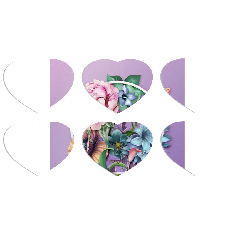 Магнитные фотопазлы Сердце 50 на 50 набор 6 штук 