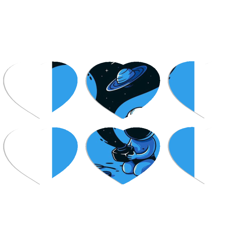 Магнитные фотопазлы Сердце 50 на 50 набор 6 штук Galaxy Art