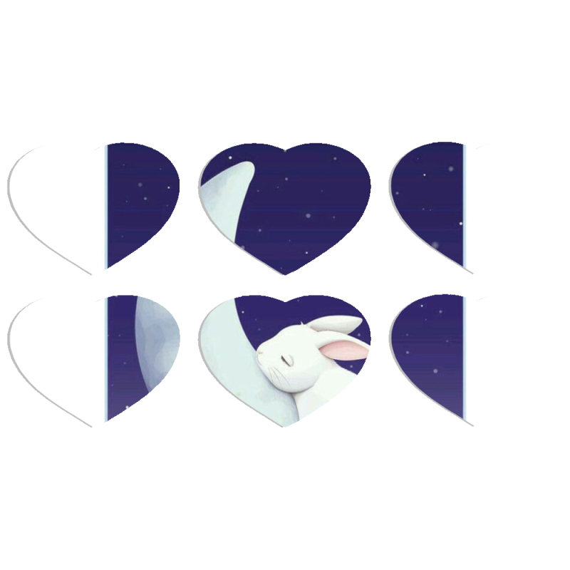 Магнитные фотопазлы Сердце 50 на 50 набор 6 штук Moon Bunny