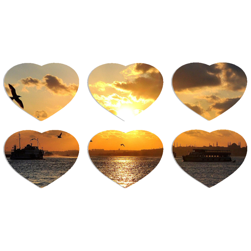 Магнитные фотопазлы Сердце 50 на 50 набор 6 штук 